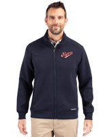 Dayton Flyers College Vault Cutter & Buck Roam Eco Recycled Full Zip Mens Big & Tall Jacket Navy Blue Front