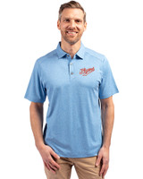 Dayton Flyers College Vault Cutter & Buck Forge Eco Stretch Recycled Mens Polo Dark Atlas Heather Front