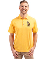 Minnesota Golden Gophers College Vault Cutter & Buck Forge Eco Stretch Recycled Mens Polo College Gold Heather Front