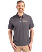 Vanderbilt Commodores College Vault Cutter & Buck Pike Eco Symmetry Print Stretch Recycled Mens Polo Black/White Front