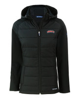 Delaware State Hornets Cutter & Buck Evoke Hybrid Softshell Recycled Full Zip Womens Hooded Jacket BL_MANN_HG 