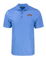 Delaware State Hornets Cutter & Buck Pike Eco Tonal Geo Print Stretch Recycled Mens Polo ALS_MANN_HG 