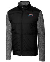 Delaware State Hornets Cutter & Buck Stealth Hybrid Quilted Mens Full Zip Windbreaker Jacket BL_MANN_HG 