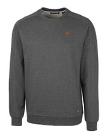 Texas Longhorns Cutter & Buck Saturday Cotton Blend Mens Crew Neck Sweatshirt Charcoal Heather Mannequin