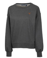 Texas Longhorns Cutter & Buck Saturday Cotton Blend Womens Crew Neck Sweatshirt Charcoal Heather Mannequin