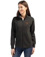 Texas Longhorns Cutter & Buck Roam Epic Versatility Full Zip Recycled Womens Jacket Black Front