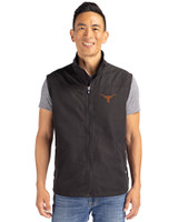 Texas Longhorns Cutter & Buck Charter Eco Recycled Mens Full-Zip Vest Black Front