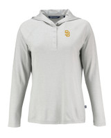 San Diego Padres Cutter & Buck Coastline Epic Comfort Eco Recycled Womens Hooded Shirt CNC_MANN_HG 1