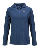 Denver Broncos Cutter & Buck Coastline Epic Comfort Eco Recycled Womens Hooded Shirt NVBU_MANN_HG 1