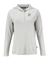 Miami Dolphins Historic Cutter & Buck Coastline Epic Comfort Eco Recycled Womens Hooded Shirt CNC_MANN_HG 1