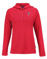 Philadelphia Phillies Stars & Stripes Cutter & Buck Coastline Epic Comfort Eco Recycled Womens Hooded Shirt CDR_MANN_HG 1