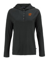 Oklahoma State Cowboys Alumni Cutter & Buck Coastline Epic Comfort Eco Recycled Womens Hooded Shirt BL_MANN_HG 1