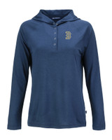 Boston Red Sox City Connect Cutter & Buck Coastline Epic Comfort Eco Recycled Womens Hooded Shirt NVBU_MANN_HG 1
