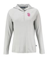 San Diego Padres City Connect Cutter & Buck Coastline Epic Comfort Eco Recycled Womens Hooded Shirt CNC_MANN_HG 1
