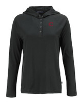 Cincinnati Reds City Connect Cutter & Buck Coastline Epic Comfort Eco Recycled Womens Hooded Shirt BL_MANN_HG 1