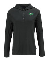 North Dakota Cutter & Buck Coastline Epic Comfort Recycled Womens Hooded Shirt BL_MANN_HG 