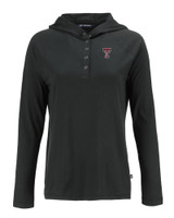 Texas Tech Red Raiders Cutter & Buck Coastline Epic Comfort Eco Recycled Womens Hooded Shirt BL_MANN_HG 1