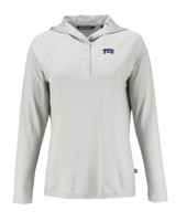 TCU Horned Frogs Cutter & Buck Coastline Epic Comfort Eco Recycled Womens Hooded Shirt CNC_MANN_HG 1