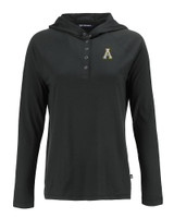 Appalachian State Mountaineers Cutter & Buck Coastline Epic Comfort Recycled Womens Hooded Shirt BL_MANN_HG 