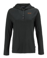 UOP Tigers Cutter & Buck Coastline Epic Comfort Recycled Womens Hooded Shirt BL_MANN_HG 