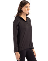 FSU Bobby Bowden Cutter & Buck Coastline Epic Comfort Recycled Womens Hooded Shirt Black Side