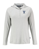 Yale Bulldogs Cutter & Buck Coastline Epic Comfort Eco Recycled Womens Hooded Shirt CNC_MANN_HG 1