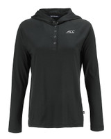 ACC Conference Cutter & Buck Coastline Epic Comfort Recycled Womens Hooded Shirt BL_MANN_HG 