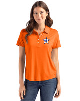 Houston Astros Cutter & Buck Coastline Epic Comfort Recycled Womens Polo College Orange Front