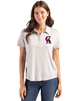 Los Angeles Angels Cooperstown Cutter & Buck Coastline Epic Comfort Recycled Womens Polo CONCRETE Front