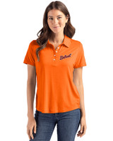 Detroit Tigers Cooperstown Cutter & Buck Coastline Epic Comfort Recycled Womens Polo College Orange Front