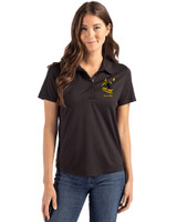 Pittsburgh Steelers Historic Cutter & Buck Coastline Epic Comfort Recycled Womens Polo Black Front
