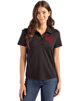 Western Kentucky Hilltoppers College Vault Cutter & Buck Coastline Recycled Double Peached Womens Polo Black Front