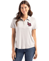 Louisville Bats Cutter & Buck Coastline Epic Comfort Recycled Womens Polo CONCRETE Front