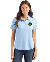 Hillsboro Hops Cutter & Buck Coastline Epic Comfort Recycled Womens Polo Atlas Light Blue Front