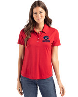 Green Bay Packers Americana Cutter & Buck Coastline Epic Comfort Recycled Womens Polo Cardinal Red Front