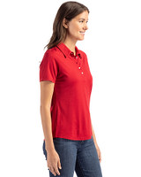 Carolina Panthers Americana Cutter & Buck Coastline Epic Comfort Recycled Womens Polo Cardinal Red Side