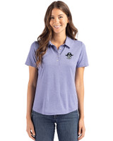East Carolina (ECU) Pirates College Vault Cutter & Buck Coastline Epic Comfort Recycled Womens Polo Hyacinth Front