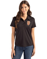 San Francisco Giants City Connect Cutter & Buck Coastline Epic Comfort Recycled Womens Polo Black Front