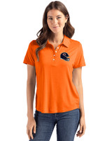Chicago Bears NFL Helmet Cutter & Buck Coastline Epic Comfort Recycled Womens Polo College Orange Front