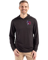 Buffalo Bisons Cutter & Buck Coastline Epic Comfort Recycled Mens Hooded Shirt Black Front