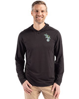 Athletics Cooperstown Cutter & Buck Coastline Recycled Double Peached Mens Hooded Pullover Black Front