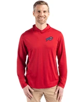Buffalo Bills Americana Cutter & Buck Coastline Epic Comfort Recycled Mens Hooded Shirt Cardinal Red Front
