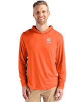 Clemson Tigers Alumni Cutter & Buck Coastline Epic Comfort Recycled Mens Hooded Shirt College Orange Front