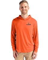 Illinois Fighting Illini Cutter & Buck Coastline Epic Comfort Recycled Mens Hooded Shirt College Orange Front