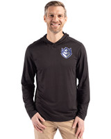 Saint Louis Billikens Cutter & Buck Coastline Epic Comfort Recycled Mens Hooded Shirt Black Front