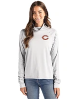 Chicago Bears - Cutter & Buck Coastline Epic Comfort Recycled Womens Funnel Neck CONCRETE Front