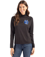 Air Force Falcons College Vault Cutter & Buck Coastline Epic Comfort Recycled Womens Funnel Neck Black Front