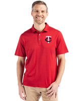Minnesota Twins Cutter & Buck Coastline Epic Comfort Recycled Mens Polo Cardinal Red Front