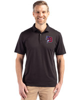 Buffalo Bisons Cutter & Buck Coastline Recycled Double Peached Mens Polo Black Front