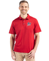 Miami Marlins Stars & Stripes Cutter & Buck Coastline Epic Comfort Recycled Mens Polo Cardinal Red Front